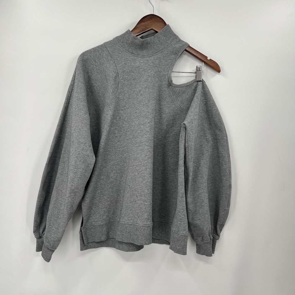 Lululemon Grey Mock Neck Cutout Long Sleeve‎ Sweatshirt Women's Size 12